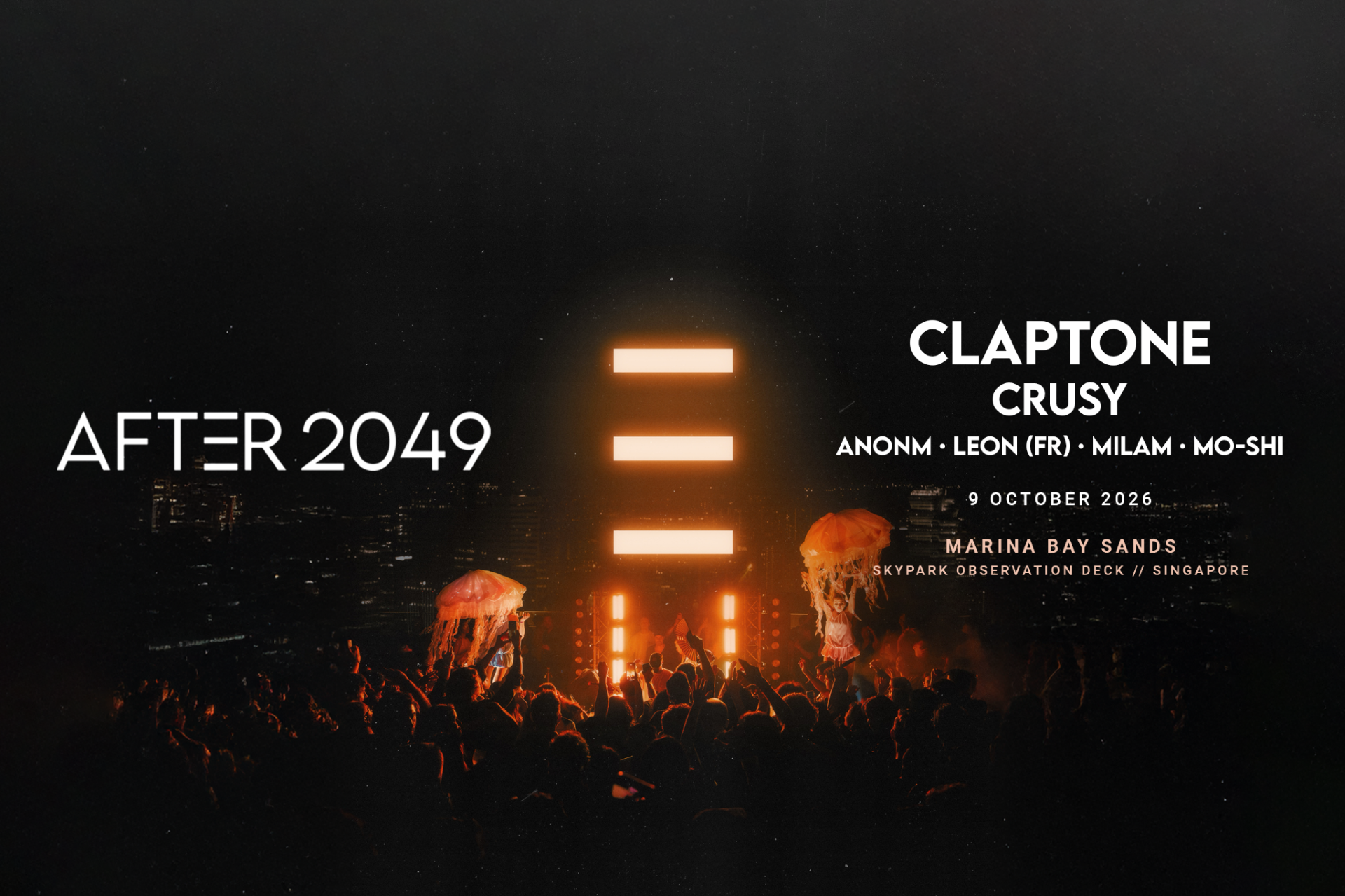 AFTER 2049 annonce Claptone et Crusy pour la soirée d’ouverture du week-end du Grand Prix de Singapour