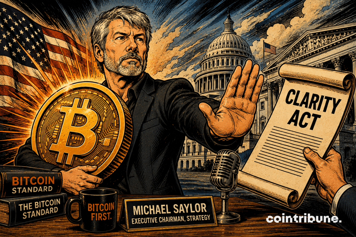 Bitcoin et régulation américaine : Michael Saylor rejette le CLARITY Act