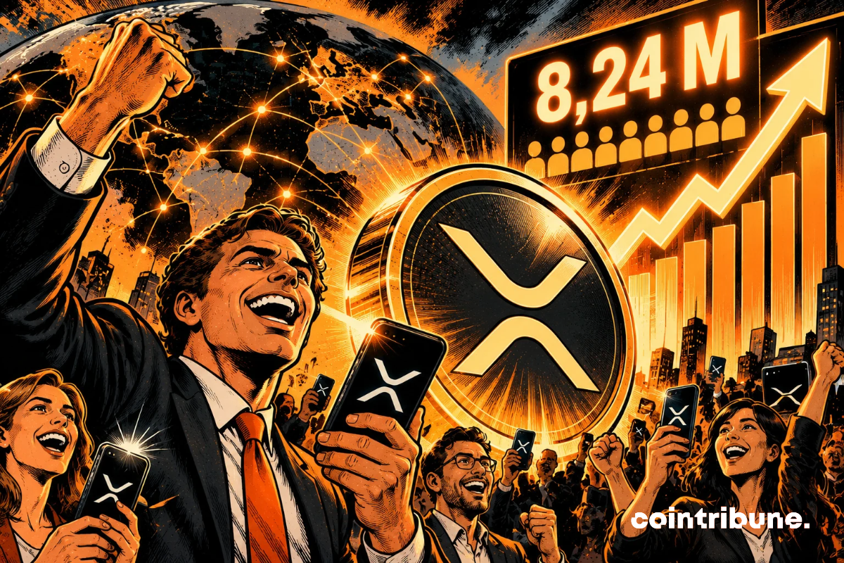 XRP : un record historique avec 8,24 millions de portefeuilles actifs